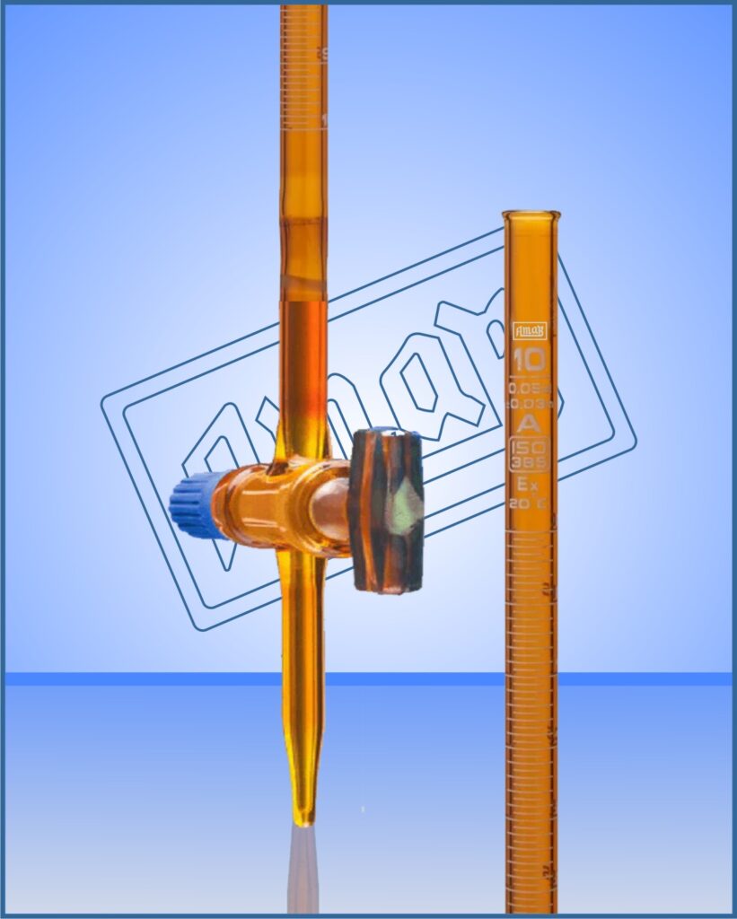 Burettes Class A with Glass Stopcock, Amber Color
