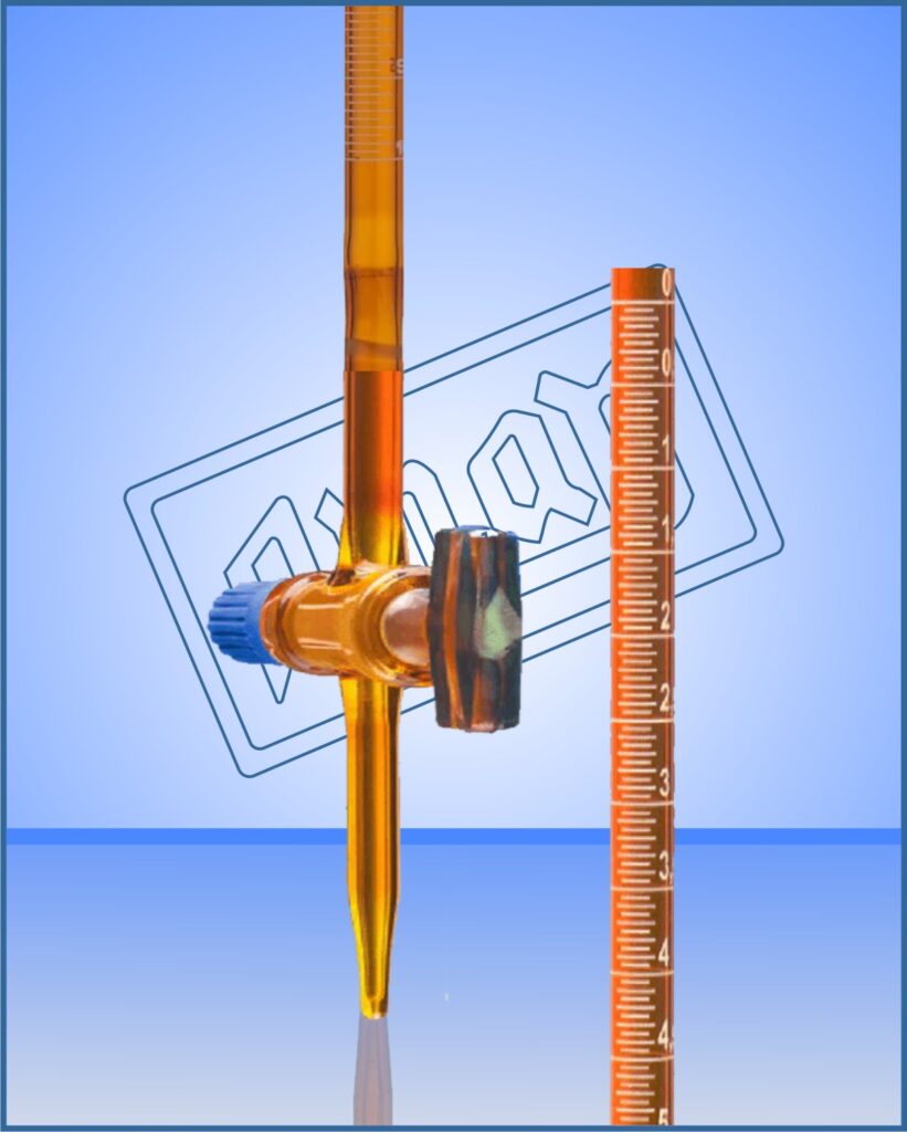 Burettes Class B with Glass Stopcock, Amber Color