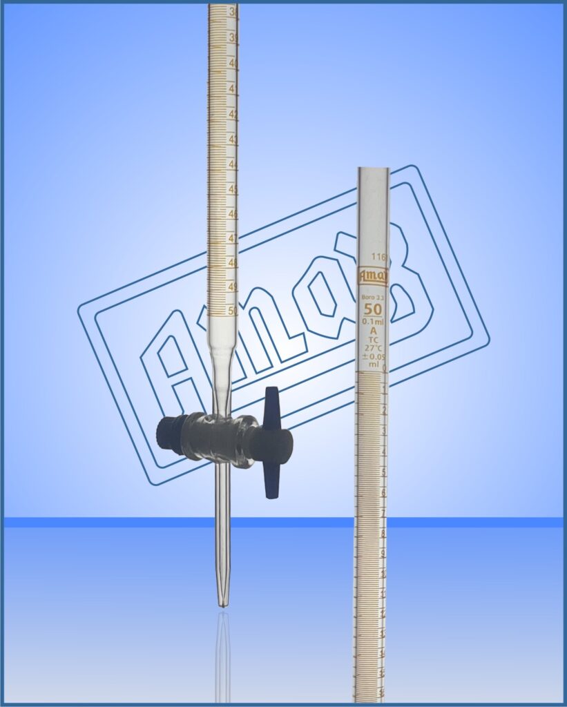 Burettes Class A with PTFE Key Stopcock, NABL Certificate