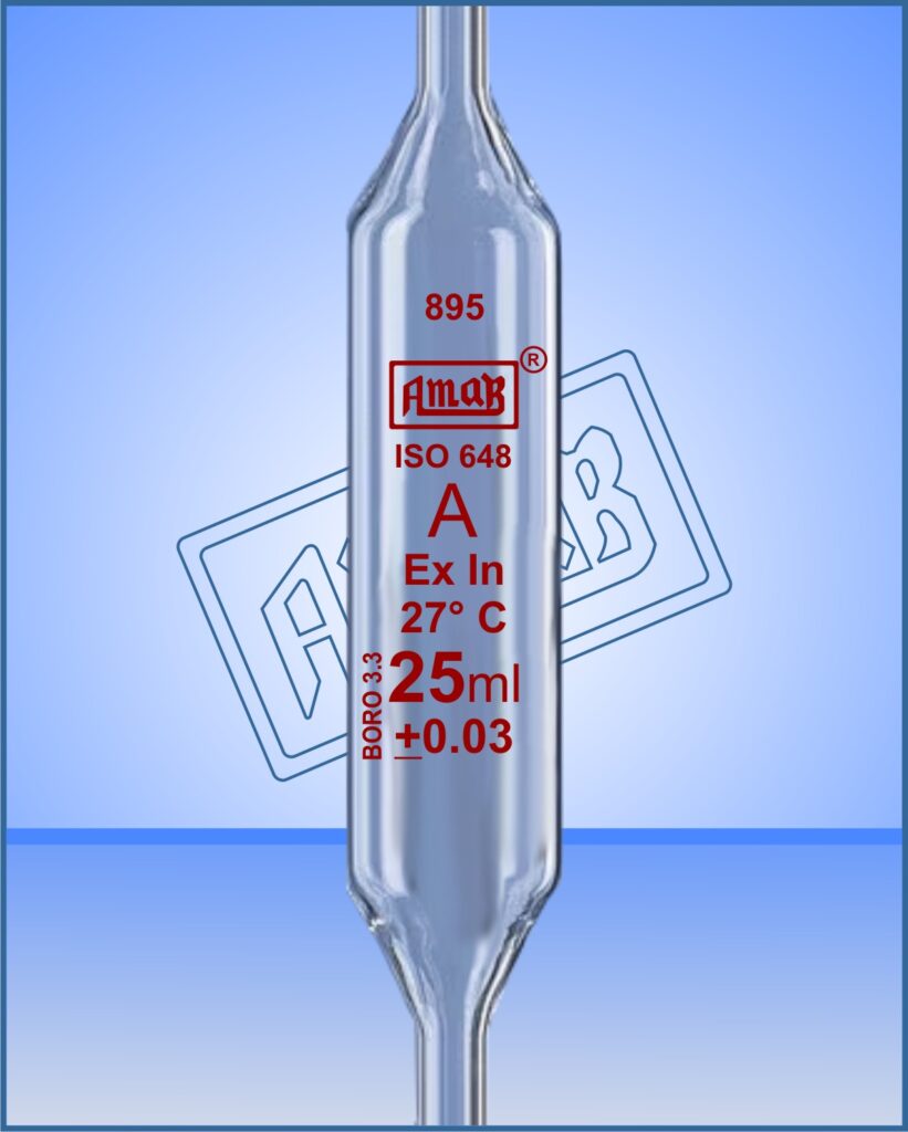 Volumetric Pipette, One Mark, Bulb Type, Class ‘A’