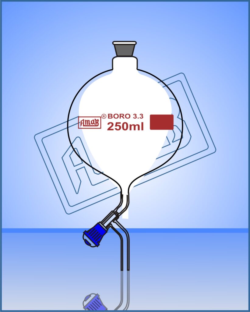 Separating Funnel, Globe Shape with Rota Flow Stopcock & Stopper