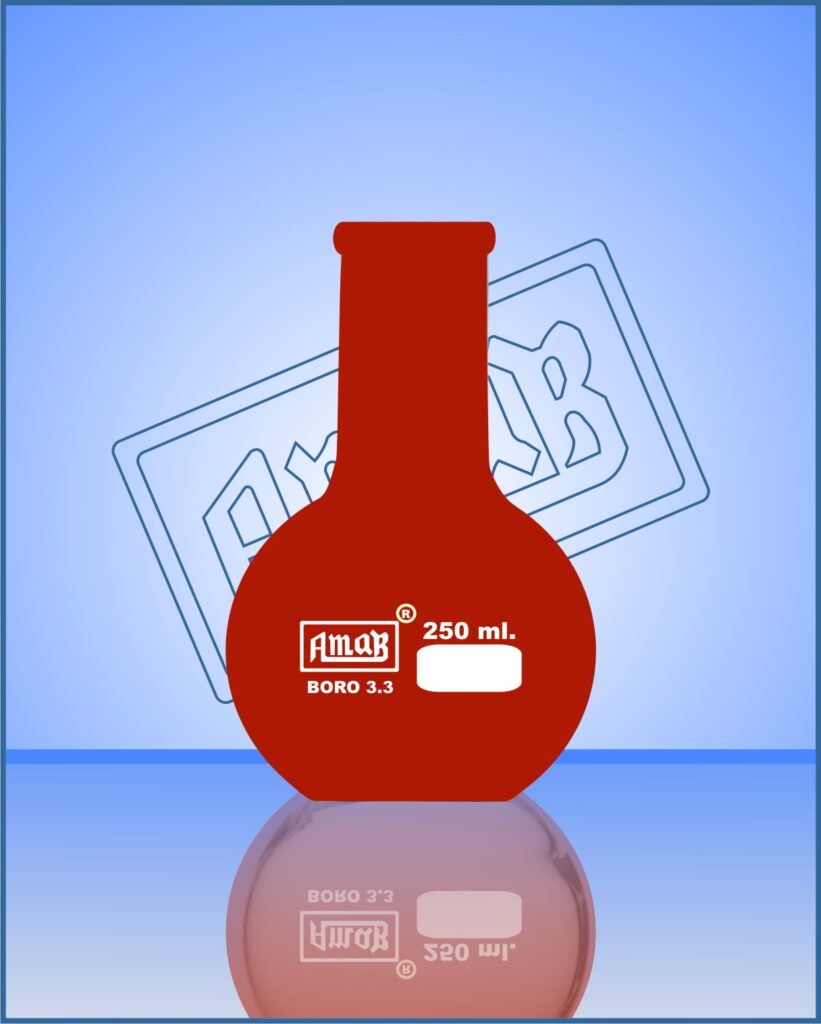 Boiling Flask, Flat Bottom, Amber Color
