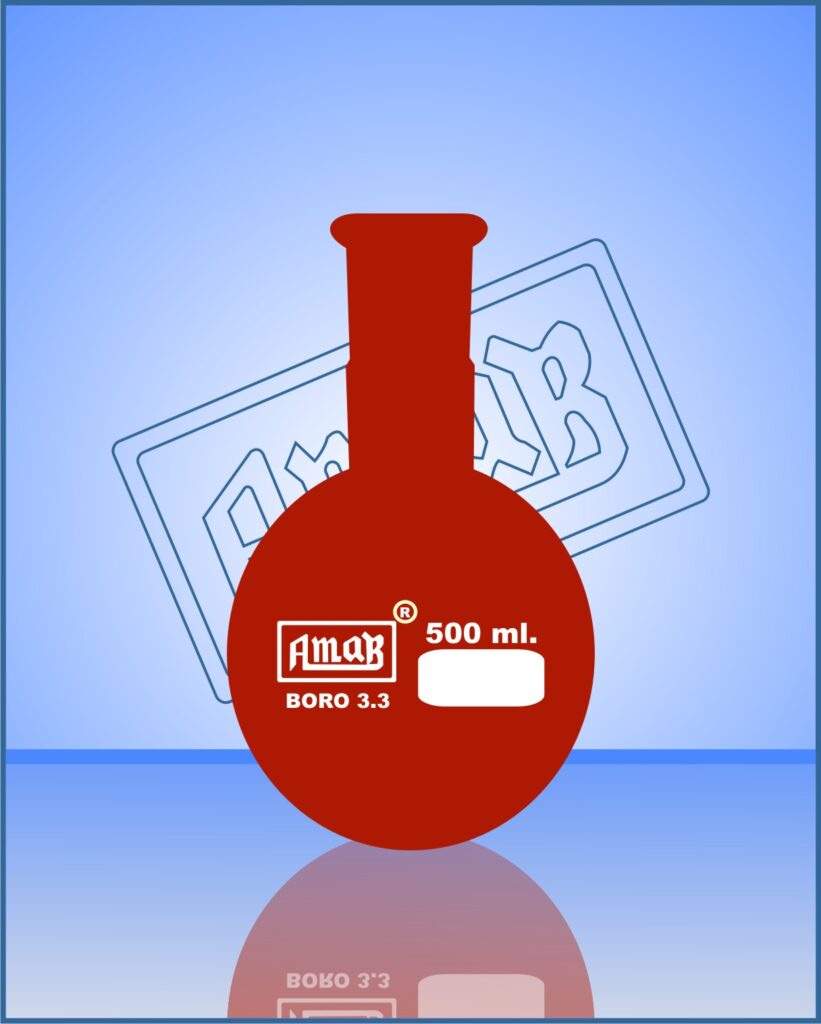 Boiling Flask, Round Bottom with Standard I/C Joints, Amber Color