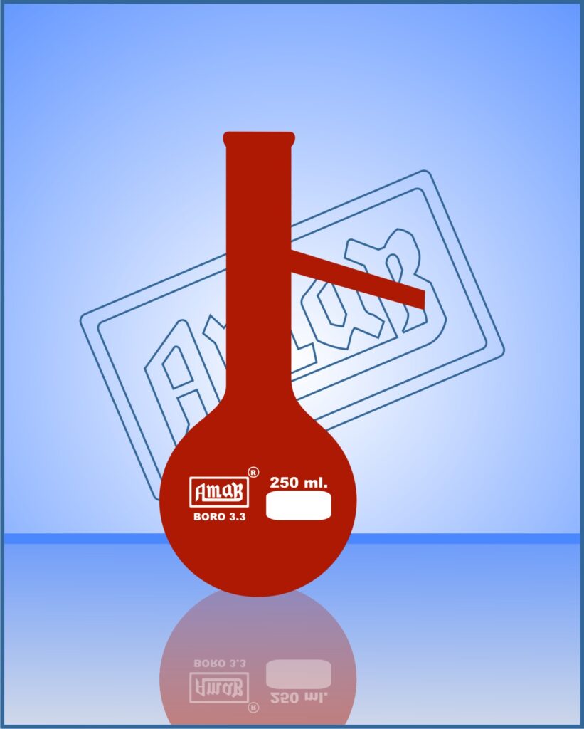 Distillation Flask, Round Bottom, Amber Color