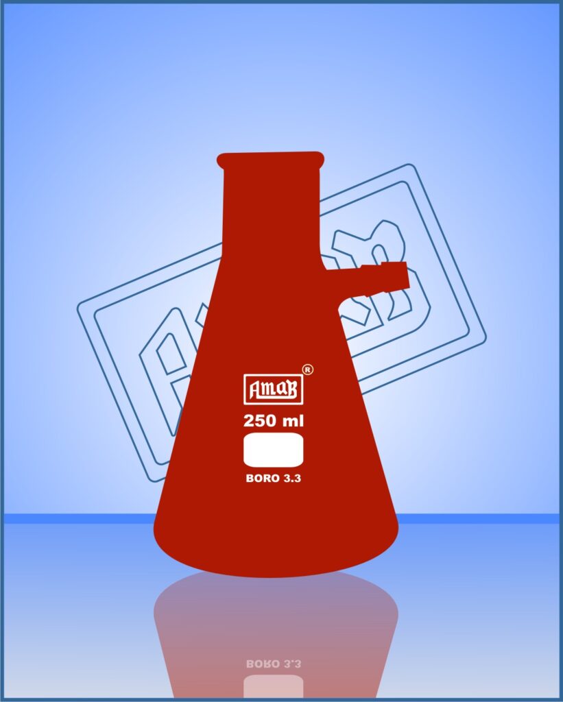 Filter Flask, with Glass Connector, Amber Color